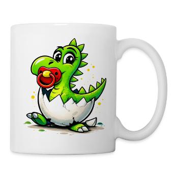 Bébé Dragon avec tétine - Mug blanc - blanc - Droite