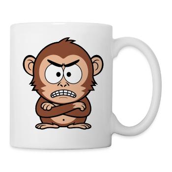 Angry monkey with crossed arms - Mug - white - Right