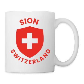 Sion Schweizer Schildemblem - Tasse - Weiß - Rechts
