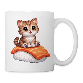 Cute Cat Sushi Japanese Food Fish - Mug - white - Right