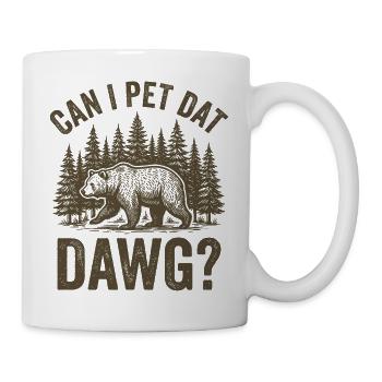 Puis-je caresser ce chien drôle d’animal de la forêt - Mug blanc - blanc - Droite