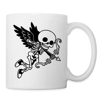 Cupidon Squelette aux ailes noires - Mug blanc - blanc - Droite