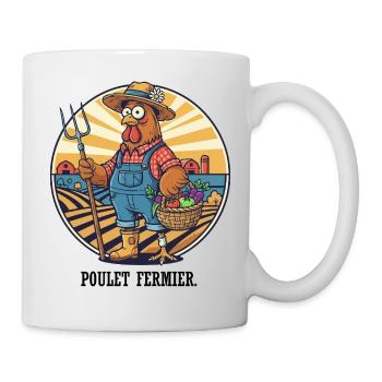 Poulet Fermier au Potager Soleil - Mug blanc - blanc - Droite