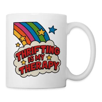 Thrifting Therapy Rainbow Sticker - Mug - white - Right