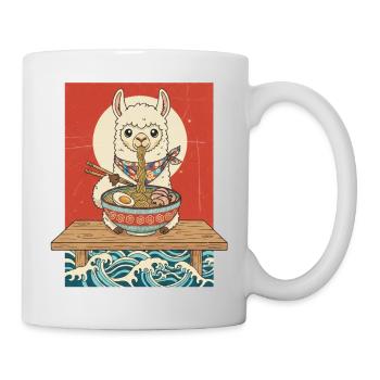 Kawaii Lama Ramen Nudeln - Tasse - Weiß - Rechts
