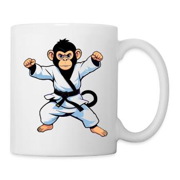 Schimpansen Affe im Karate Gi Kampfsport Motiv - Tasse - Weiß - Rechts