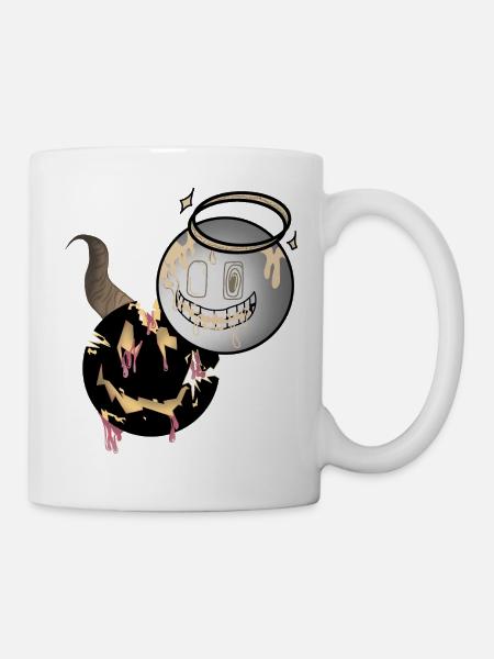 Melting Faces Angel and Devil Design - Mug - white