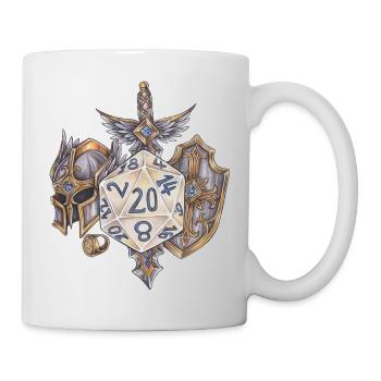 Rollenspiel Tabletop D20 Würfel Geschenk Paladin - Tasse - Weiß - Rechts