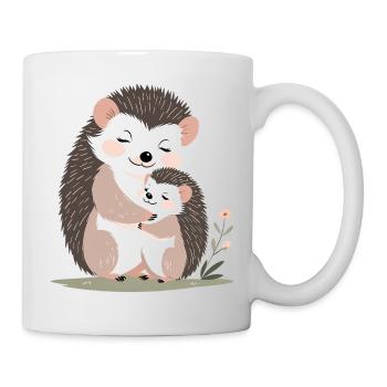 Cuddly hedgehog friendship - Mug - white - Right