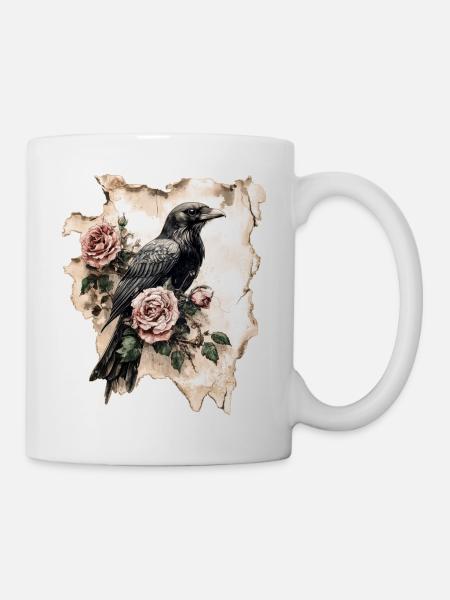 Rabe - Tasse - Weiß