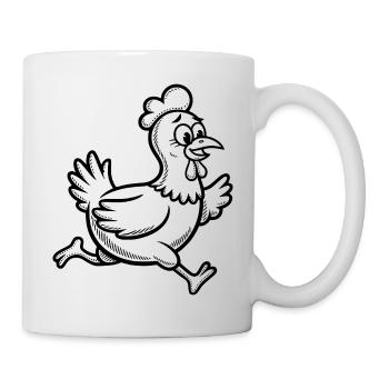 Funny Chicken Hen Rooster Rooster Racing Running - Mug - white - Right