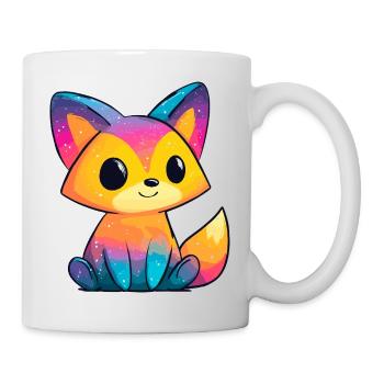 Regenbogenfuchs Cartoon - Tasse - Weiß - Rechts