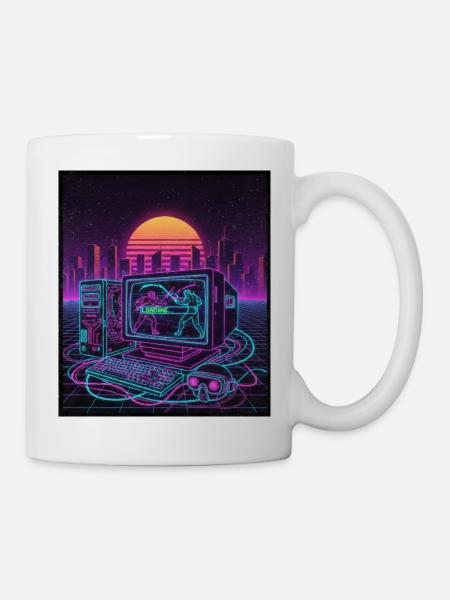 Retro Cyber Gamer - Tasse - Weiß