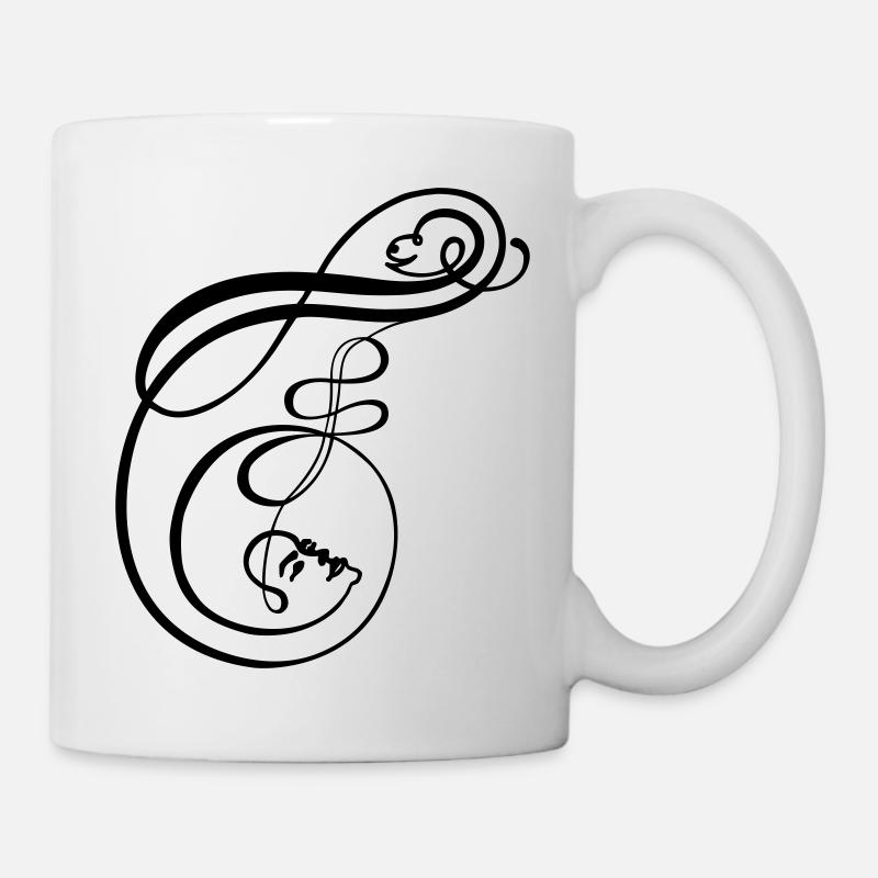 Faces de la calligraphie en forme de lettre F - Mug blanc - blanc