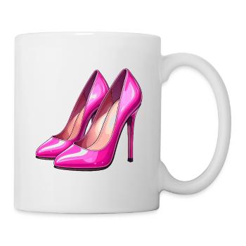 Pink shiny high heels - Mug - white - Right