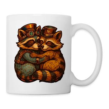 Câlin du duo renard steampunk - Mug blanc - blanc - Droite