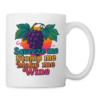 Les raisins pressent Écrasent Écrasent Font du vin - Mug blanc - blanc - Droite