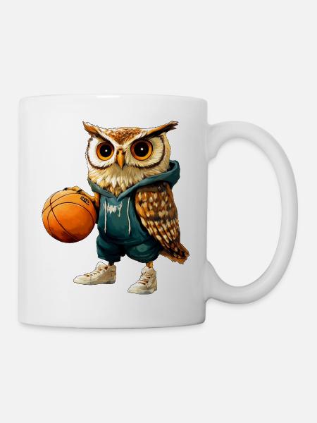 Basketball Eulen - Tasse - Weiß