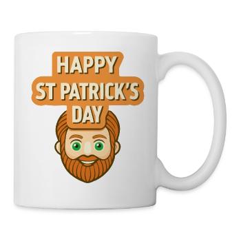 Saint Patrick Sourire Cartoon - Mug blanc - blanc - Droite