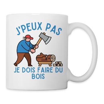 Ich kann nicht, ich muss Holz machen - Tasse - Weiß - Rechts