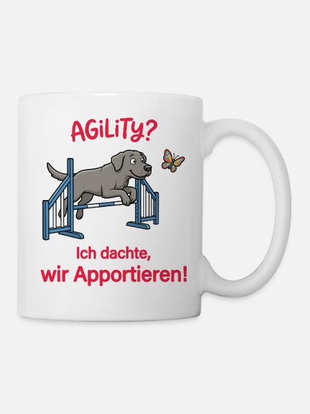Lustiger Agility Hund Apportieren Irrtum - Tasse - Weiß