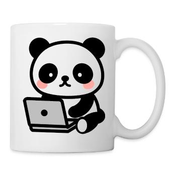 Panda kawaii geek - dessin mignon - Mug blanc - blanc - Droite