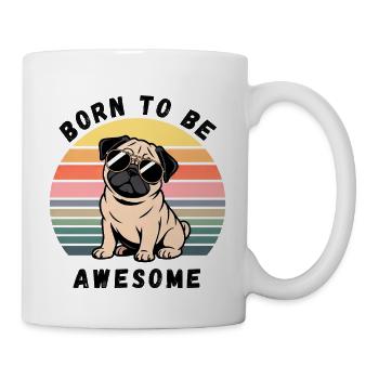 Esthétique de la vie de carlin nés pour être génial - Mug blanc - blanc - Droite