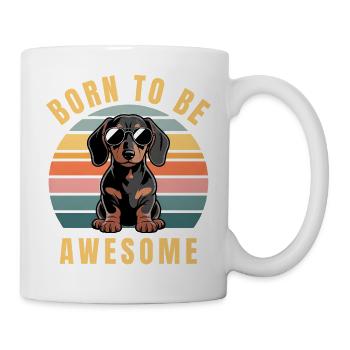 Teckel cool Né pour être des lunettes de soleil géniales - Mug blanc - blanc - Droite