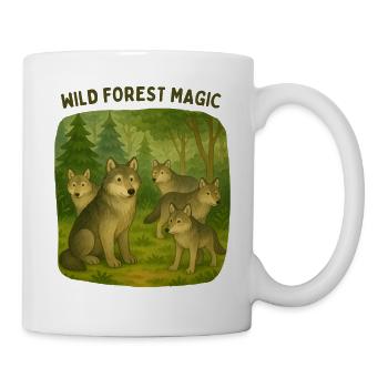 Magie forestière des loups - Mug blanc - blanc - Droite