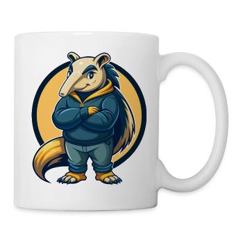 Emblème Logo clipart de mascotte Kawaii Anteater - Mug blanc - blanc - Droite