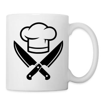 Chef's Hat Knife Silhouette - Mug - white - Right