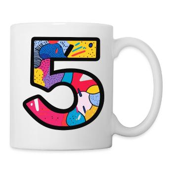 5 Number Colorful - Mug - white - Right