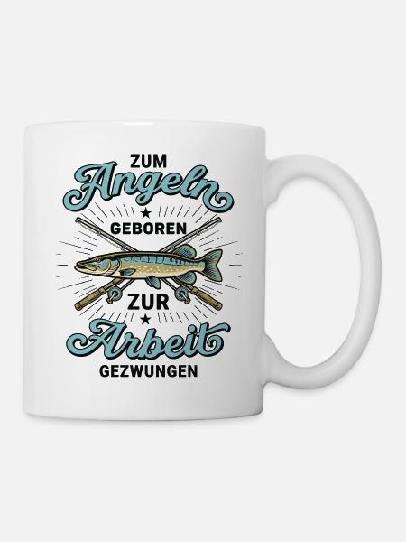 Born to Fish - Vintage Funny Angler - Mug - white
