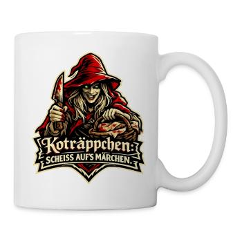 Rotkäppchen (Koträppchen) Parodie: Scheiß Märchen - Tasse - Weiß - Rechts
