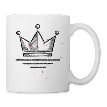 Schwarze Krone Streetart Design Urban Spray - Tasse - Weiß - Rechts