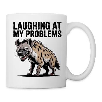 Lachen über meine Probleme, Hyäne - Tasse - Weiß - Rechts