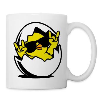 Rock Chick – Cool Chick in an Egg - Mug - white - Right