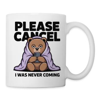 Mème de l’ours dans la couverture : je ne viendrais jamais - Mug blanc - blanc - Droite