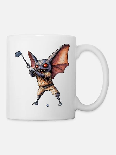 Fledermäuse Golf / Golfspieler Fledermaus - Tasse - Weiß