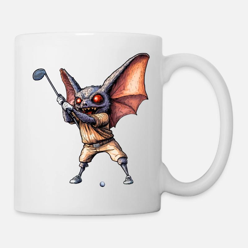 Fledermäuse Golf / Golfspieler Fledermaus - Tasse - Weiß