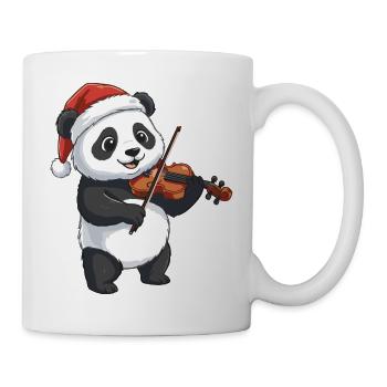 Christmas Panda Bear Playing Violin Art - Mug - white - Right