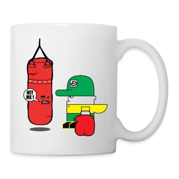Cartoon Boxing Duo: Bold Bag Mascot - Mug - white - Right