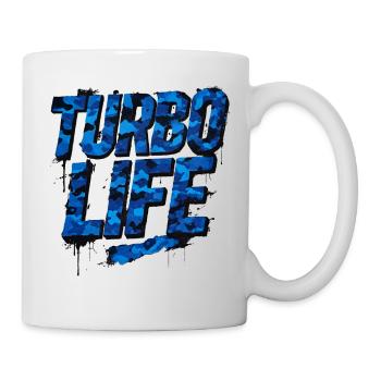 Turbo Life Blue Camo Car Szene Style - Tasse - Weiß - Rechts