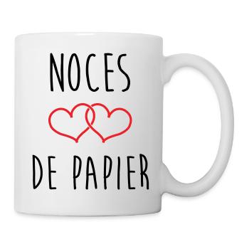 Papierhochzeit: 37 Jahre Ehe - Tasse - Weiß - Rechts