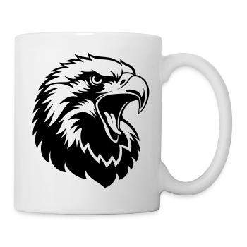 Tête d’aigle – Motif de tatouage fort - Mug blanc - blanc - Droite