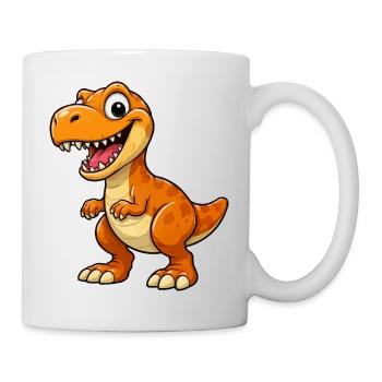 Lustiger Dino Cartoon T-Rex - Tasse - Weiß - Rechts