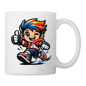 Colorful Rainbow Hero in Action - Mug - white - Right