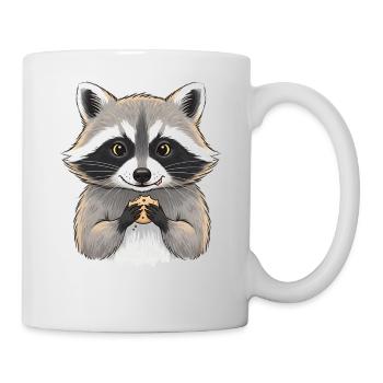 Raton laveur câlin avec biscuit - Mug blanc - blanc - Droite