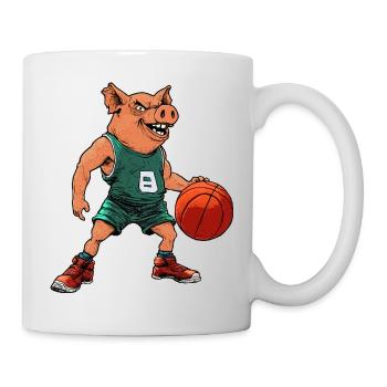Joueuse de basket-ball Pig / Truie de basket-ball - Mug blanc - blanc - Droite