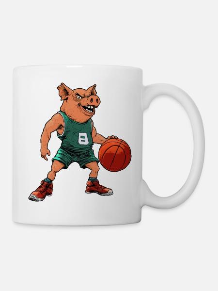 Pig Basketball Player / Basketball Sow - Mug - white